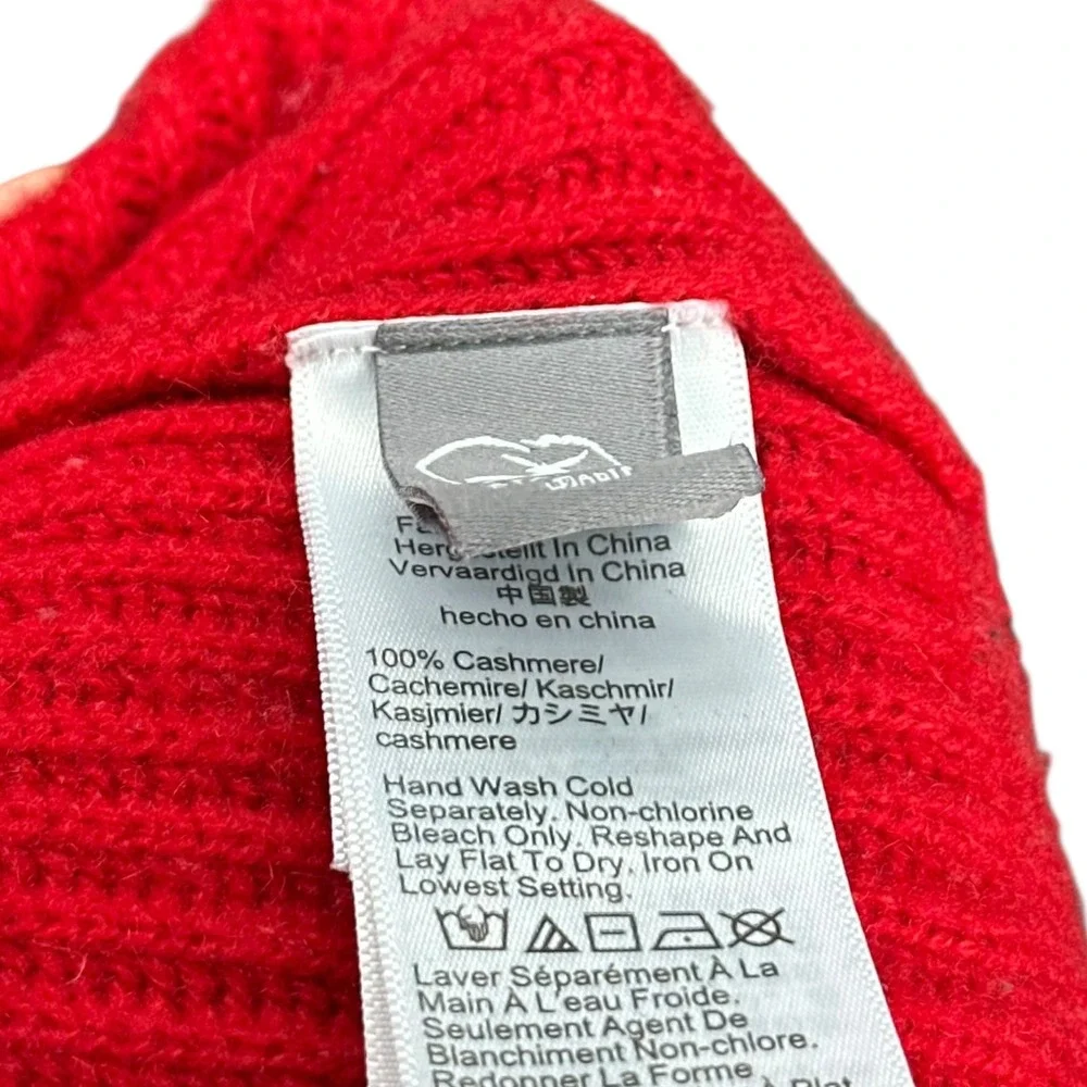 J. CREW Red 100% Cashmere Ribbed Crew Neck Sweater Size‎ Medium